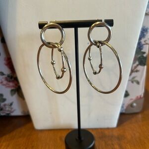 Chic Silver Double Hoop Earrings